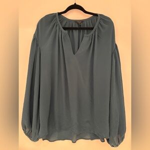 RW&CO. Teal Blouse with Puffy Sleeves